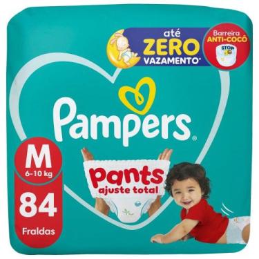 Imagem de Kit 3 Fralda Pampers Pants Ajuste Total Tamanho M 84 Unidades