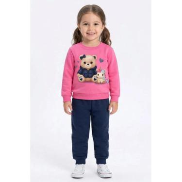 Imagem de Conjunto Menina em Moletom Flanelado Estampas Diversas Kyly, Rosa, Azu