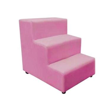Imagem de Escada Escadinha Petcachorro 3 Degraus Rampa Dog Suede Rosa - Black Ho