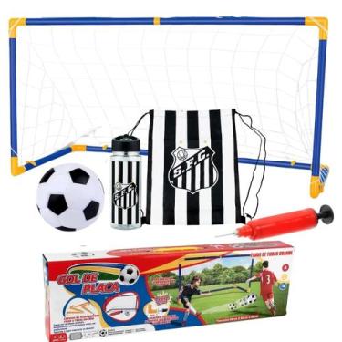 Imagem de Kit Gol Infantil Futebol Trave c/ Rede Bola Bomba Mochila Saco e Garra