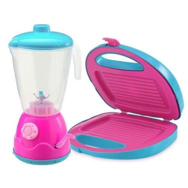 Imagem de Kit Mini Brinquedo Cozinha Liquidificador E Sanduicheira - Gici Import