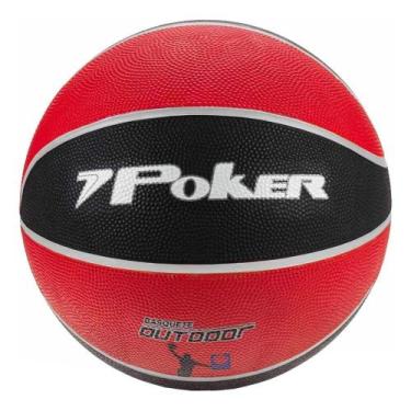 Imagem de Bola Basquete Poker Basket Outdoor 7, Vermelho, Preto, Único