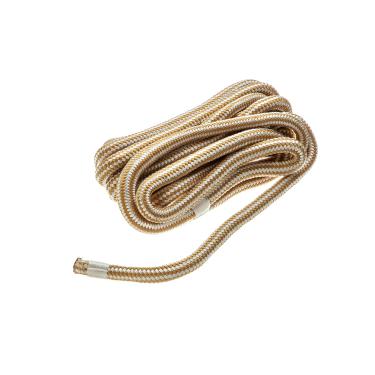 Imagem de Seachoice Linha de doca de nylon de trança dupla com emenda de olho, pré-encolhida, estabilizada a calor, 1,5 cm x 20 pés, dourado branco