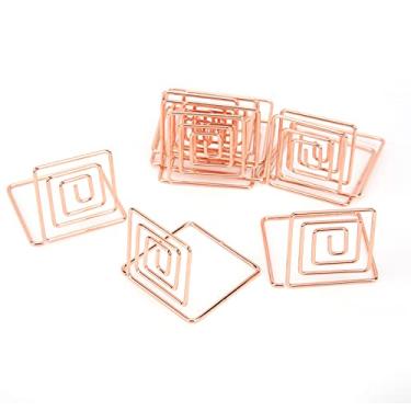 Imagem de Expositor de cartão de visita, suporte de cartão de visita Suporte de número de mesa Suporte de número de mesa para foto para memorando para notas(Rosa ouro)