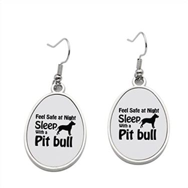 Imagem de Brinco Feel safe sleep with pit bull – Brincos pendentes para meninas – Presente de festa de aniversário dos namorados
