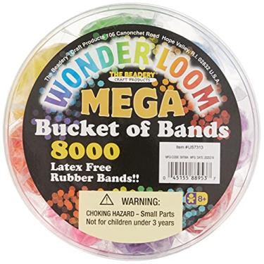 Imagem de The Beadery Mega Balde de Bandas, 8000 peças, Neon Multi
