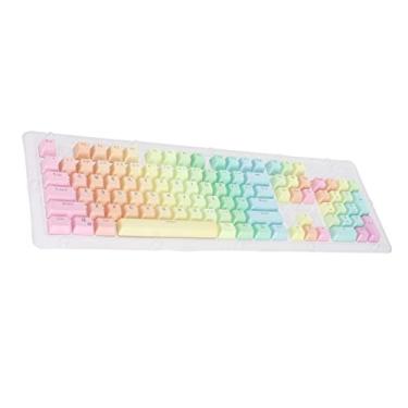 Imagem de PUSOKEI Teclas personalizadas para teclado mecânico – arco-íris, 104 peças PBT Doubleshot Teclas duplas cores gradientes foscas para a maioria dos teclados mecânicos 61/87/104 teclas