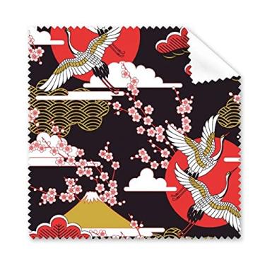 Imagem de Japan Cranes Sakura Cloud pano de limpeza de sol limpador de óculos de tela de telefone 5 peças