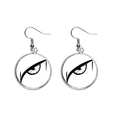 Imagem de Brinco feminino com pingente de orelha com estampa de vetor preto para decoração de olhos