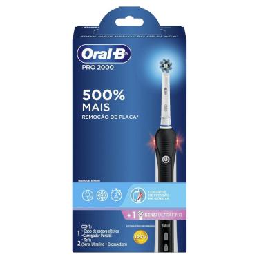 Imagem de Escova Elétrica Oral-B Pro 2000 Sensi Ultrafino 127v + Refil Sensi Ultrafino