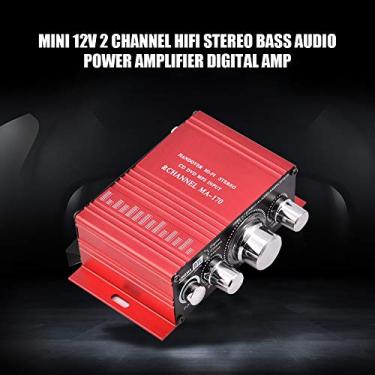 Imagem de Amplificador de estéreo para carro, Mini 12V 2 canais HiFi estéreo baixo amplificador de potência digital