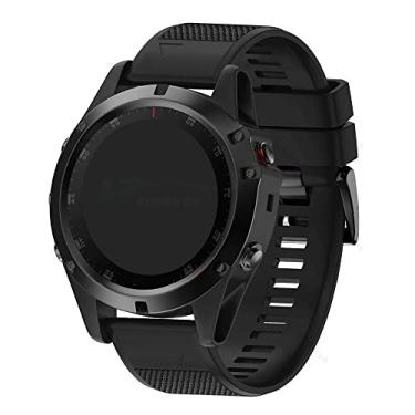 Imagem de Pulseira Silicone LTIMPORTS compatível com Fenix 3, 3 HR, 5X, 5X Plus, 6X, 7X, Quatix - EasyFit 26 - Preta