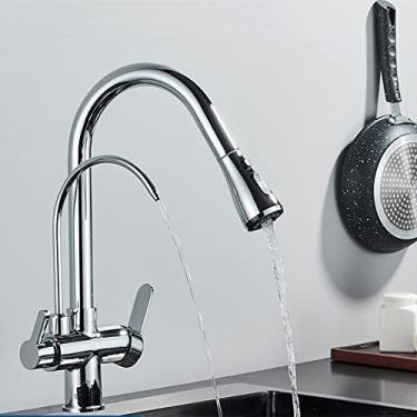 Imagem de Torneira de cozinha de água de purificação de ouro preto rotação de 360 ​​graus torneira de água pura filtrada guindaste multifuncional torneira misturadora Torneira, cromo A, China