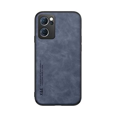 Imagem de Kepuch Silklike Capa para Oppo Reno 7 5G/Find X5 Lite - Case Placa de Metal Embutida para Oppo Reno 7 5G/Find X5 Lite - Azul