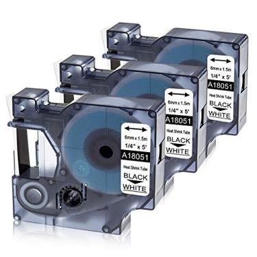 Imagem de Tubos de encolhimento de calor industrial para etiquetadoras de etiquetas industriais e gravadoras, preto e branco, Branco, 1/4 Inch Heat Shrink Tubes