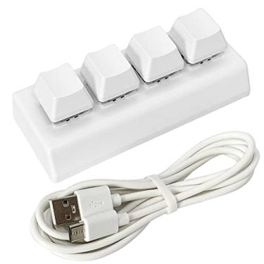 Imagem de Mini teclado macro mecânico de 4 teclas RGB jogo teclado portátil com uma mão totalmente programável para Windows Mac OSU HID teclado padrão, interruptores vermelhos, luz de fundo RGB, troca quente, USB com fio
