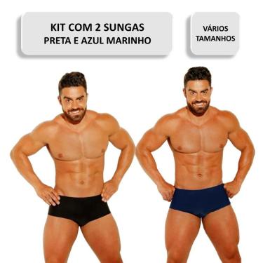 Imagem de Kit Com 2 Sungas Masculinas Lisa Moda Praia Lançamento Verão