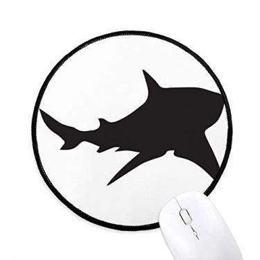 Imagem de Tapete de mouse Ocean Black Shark Biology Fish Desktop Office Tapete redondo para computador