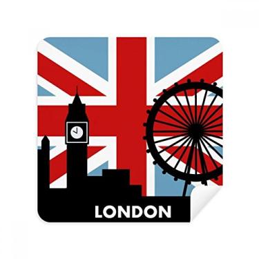 Imagem de Britain Union Jack London Eye Big Ben Flag Reino Unido óculos pano de limpeza limpeza limpeza de tela de telefone tecido de camurça 2 peças