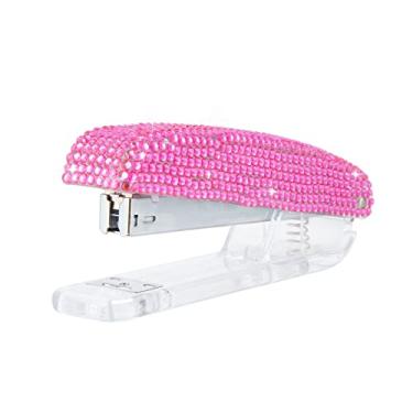 Imagem de Grampeador deslumbrante feito à mão com cristal de diamante colado para escritório, escola ou casa (rosa)