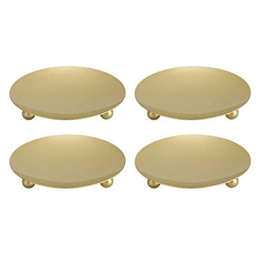 Imagem de Prato de Vela de Metal 4 Peças Prato de Vela Castiçal Suporte de Vela Placa de Ferro para Natal, Casamento, Jantar, Decorações de Festa