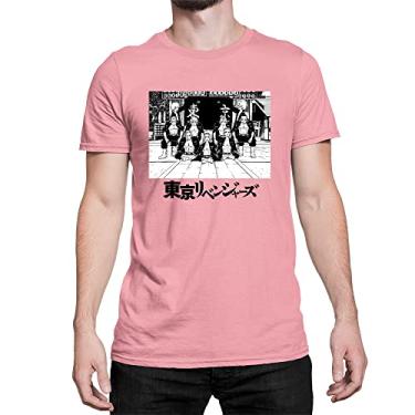 Imagem de Camiseta Anime Tokyo Revengers Gang Manji de Tokyo Cor:RosaTamanho:GG