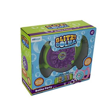 Imagem de Brinquedo Lança Bolhas de Sabão Giratório Verde com Roxo Etitoys BQ175 (Verde com Roxo)