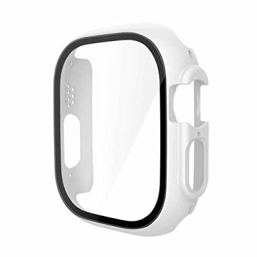 Imagem de Case Capa com Pelicula de Vidro LTIMPORTS, compativel com Apple Watch Ultra 49mm e Apple Watch Ultra 2 49mm(Branco)