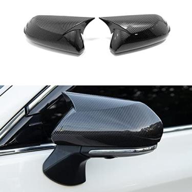 Imagem de Xodouhi Acabamento da tampa dos espelhos retrovisores ABS cor de fibra de carbono apto para Toyota Camry 2022 2021 2020 2019 2018 capa protetora (fibra de carbono B)