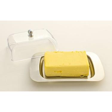 Imagem de zoie + Chloe Aco inoxidavel Manteiga de Prato com tampa Facil de Segurar