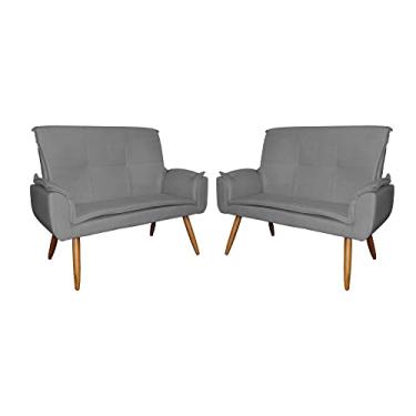 Imagem de Kit 02 Poltronas Namoradeiras Emília Suede Cores - DS Estofados