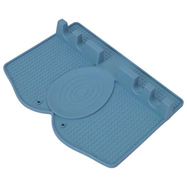 Imagem de Porta Colher, Inodoro, Resistente Ao Calor, Linhas Simples, Bandeja para Utensílios de Silicone Antiderrapante Com Pingadeira para Utensílios de Cozinha (Azul escuro)