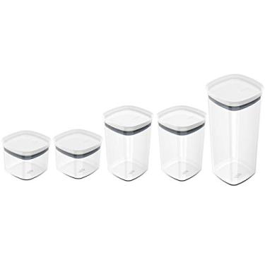 Imagem de Kit Potes Herméticos 0.45L 1L e 1.5L com Tampa Para Alimentos Block Branco