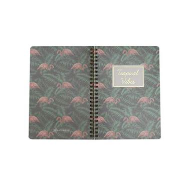 Imagem de Caderno A5 Espiral com Capa Pp Coleção Tropical - Tropical Vibes - Floral Flamingo Miolo. 160 Páginas, 80G/M², Pautado, Branco, SL-NB0002