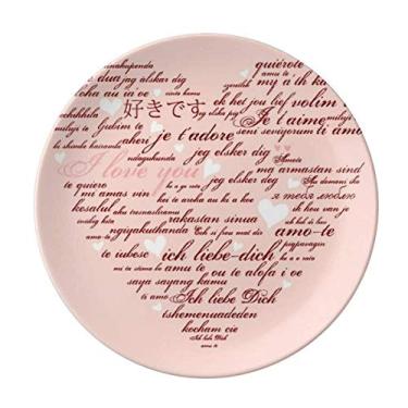 Imagem de Prato de Dia dos Namorados de Porcelana Decorativa em Forma de Coração Branco Rosa Salver Prato de Jantar