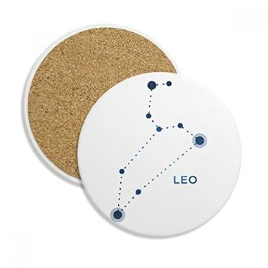 Imagem de Leo Placa Constelação do Zodíaco Caneca Porta-copos Proteção de Mesa Pedra Absorvente