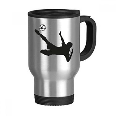 Imagem de Caneca de viagem esportiva com contorno de futebol americano, copo de aço inoxidável, copo de carro