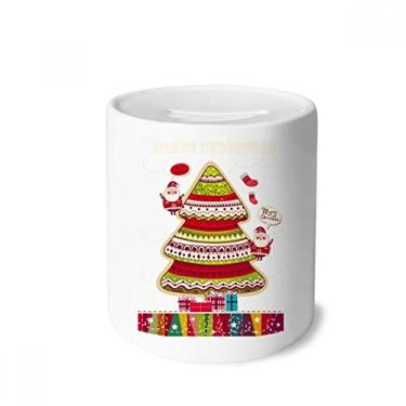 Imagem de DIYthinker Caixa de dinheiro com ilustração de presente de árvore de Natal e porta-moedas de cerâmica para presente de cofrinho