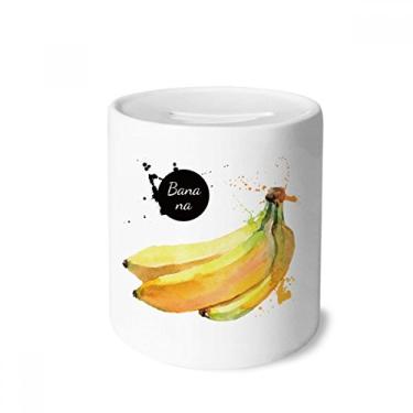Imagem de DIYthinker Banana Aquarela Frutas Saborosas Saúde Dinheiro Caixa de Cerâmica Porta-Moedas Presente