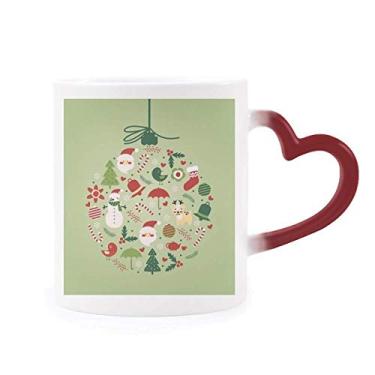 Imagem de Caneca de Natal Papai Noel, boneco de neve, verde, sensível ao calor, vermelha, muda de cor, grés