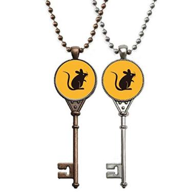 Imagem de OFFbb-USA Colar com pingente de chave flexível e adorável do zodíaco chinês Vitality para decoração de casais
