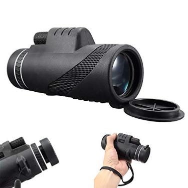 Imagem de 40X60 Zoom Ótico HD Lente Monocular Telescópio + Tripé + Clipe Para Telefone Universal para Viagem na Praia Observação de Pássaros Acampamento Caminhada Preto
