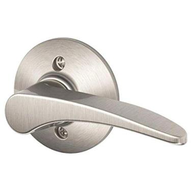 Imagem de Schlage Lock Company Maçaneta Manhattan para destros trava não giratória, níquel acetinado (F170 MNH 619 RH)