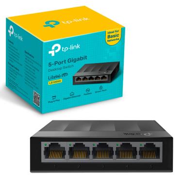Imagem de Switch Gigabit TP-Link Litewave LS1005G, 5 Portas 10/100/1000, de Mesa - Preto