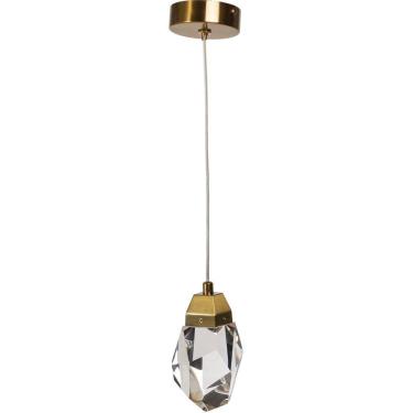 Imagem de Pendente Rock Pedra Cristal Dourado Bivolt LED 3000K