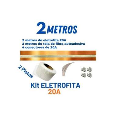 Imagem de Kit 2 Metros Eletrofita 2 Pistas Conector Fita Elétrica 20A