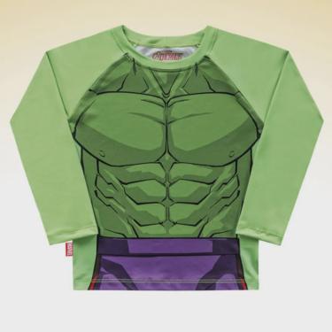 Imagem de Camiseta Infantil Verão Menino Hulk Proteção uv 50 + Fakini