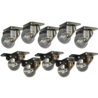 Imagem de JKITS Rodízio 35mm Rodinha Giratória 35Kg Com e Sem Trava Freio Gel Silicone Anti Risco e Ruído Rodinhas Roda Roldana Rodizio Giratório Móvel Móveis Armário Prateleira Pesado Reforçada Resistente