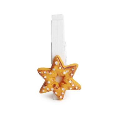 Imagem de Prendedor Estrela Decoração Natal 4cm Branco - Cromus