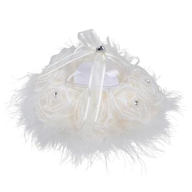 Imagem de BESTOYARD Travesseiro De Anel De Coração Almofada De Anel De Casamento Travesseiro De Anel De Flor Travesseiro De Anel De Casamento Travesseiro De Anel Branco Travesseiro De Anel Com Fita